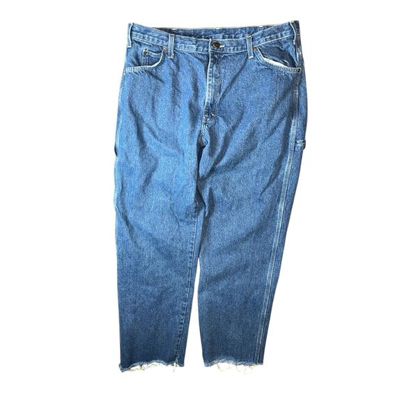 Vintage Dickies Carpenter Jeans Mens 36x30 Blue Workwear Y2K Baggy Distressed - Picture 1 of 8